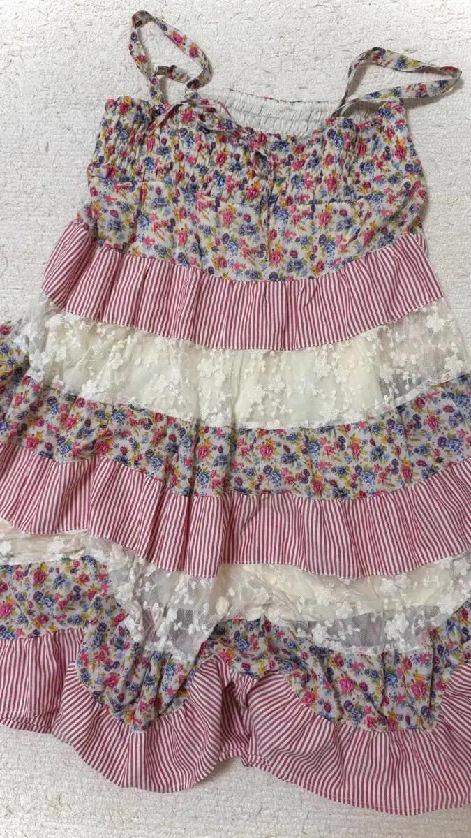 빈티지 패치 원피스 / 패치 스커트 플로럴 레이스 쉬폰 일본빈티지