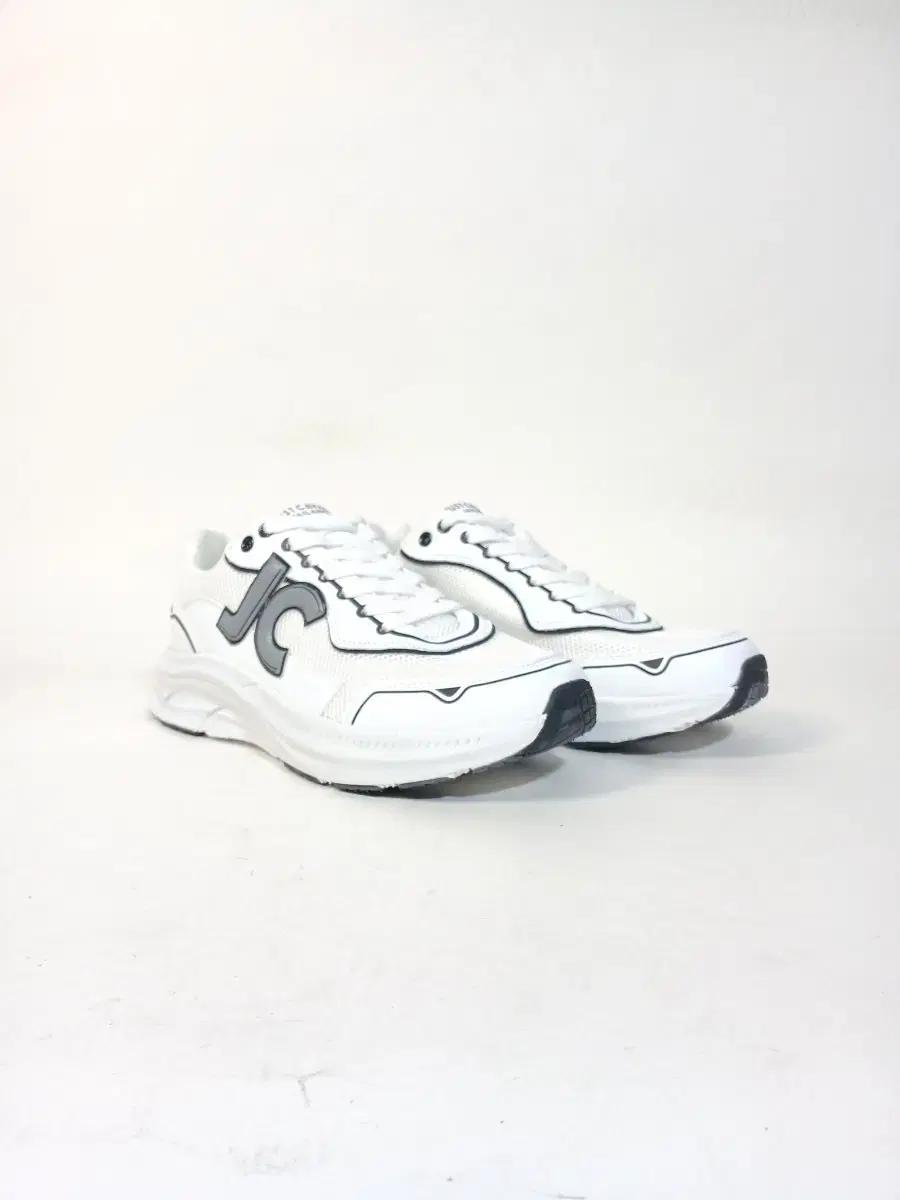 저스트까발리 흰색 가죽/메쉬 남성 스니커즈