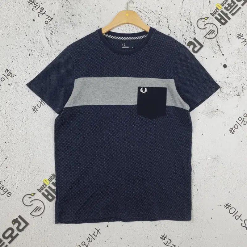 프레드페리 FRED PERRY 반팔 티 네이비 도트 M 1000168