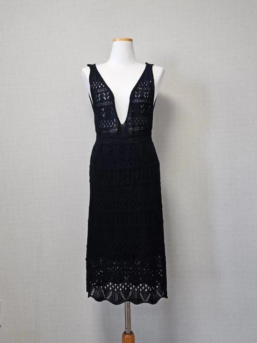 여성 봄 여름 가을 니트 나시 원피스 F/ 블랙 색상