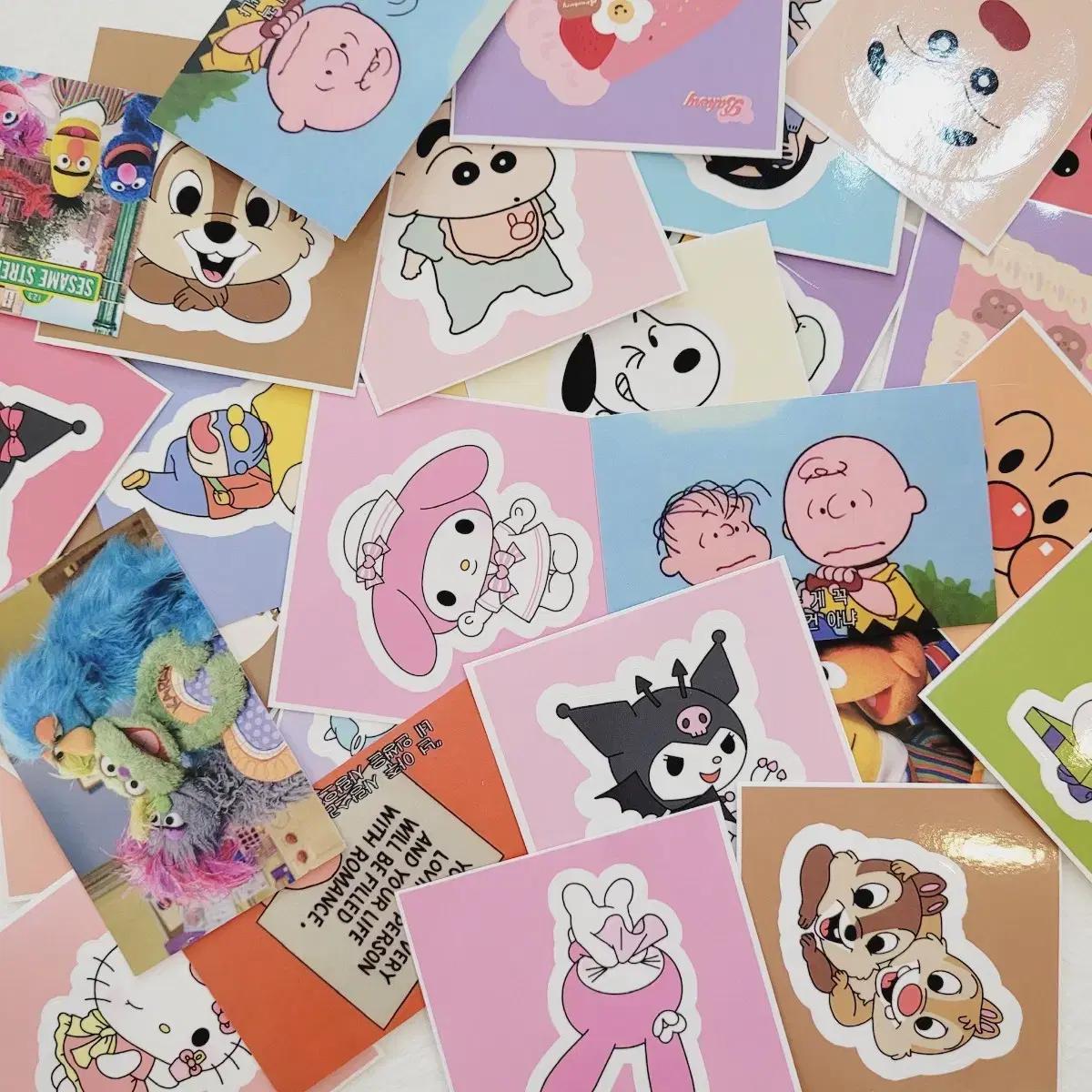캐릭터 도무송 다양한 스티커 포장 다꾸 팩 세트