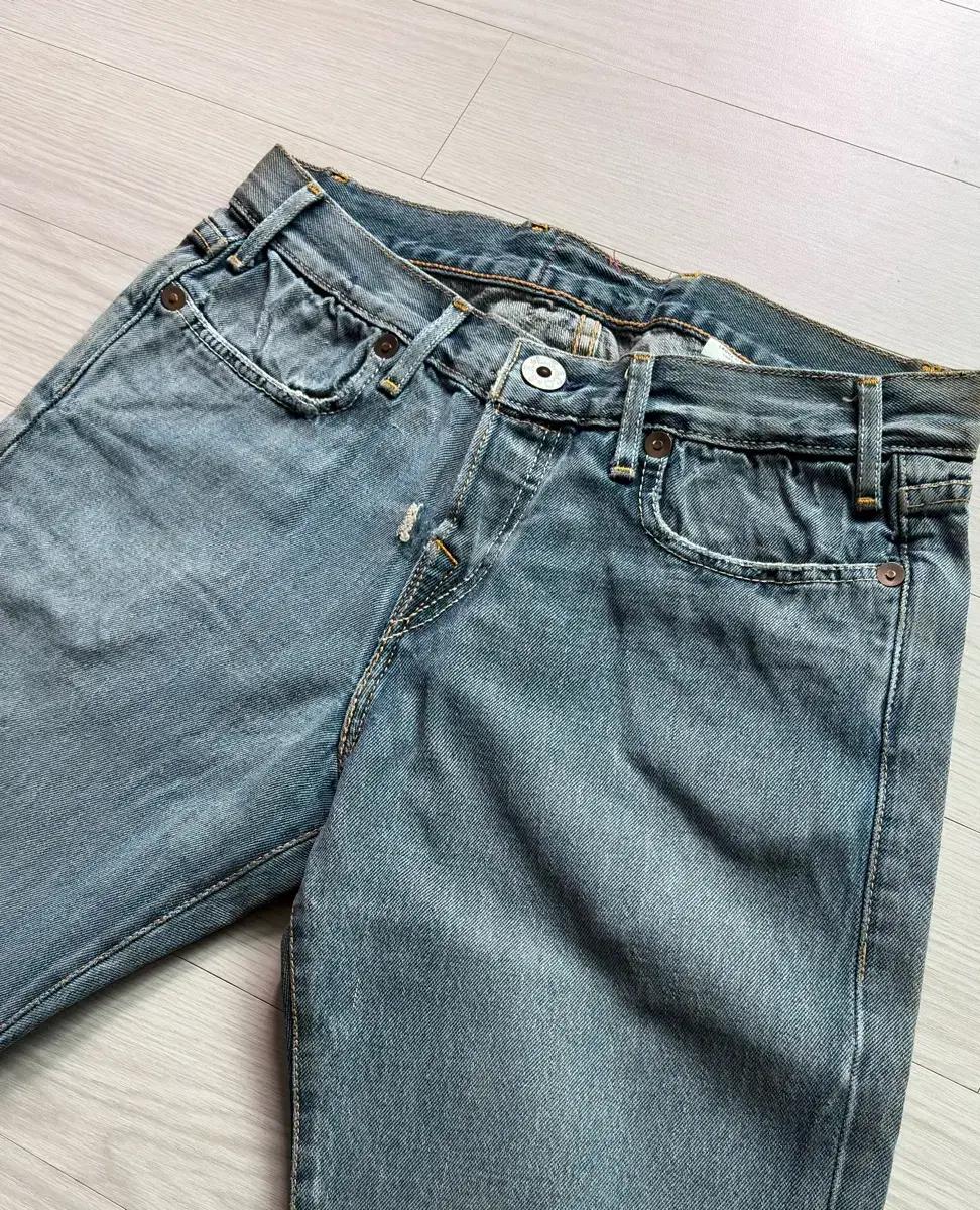 정품 LEVIS RED Girls Destroyed Straight