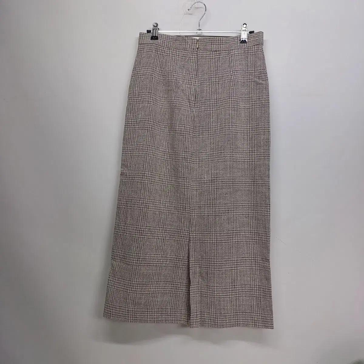 여성 맘스키드체크롱스커트27사이즈  봄가을42814