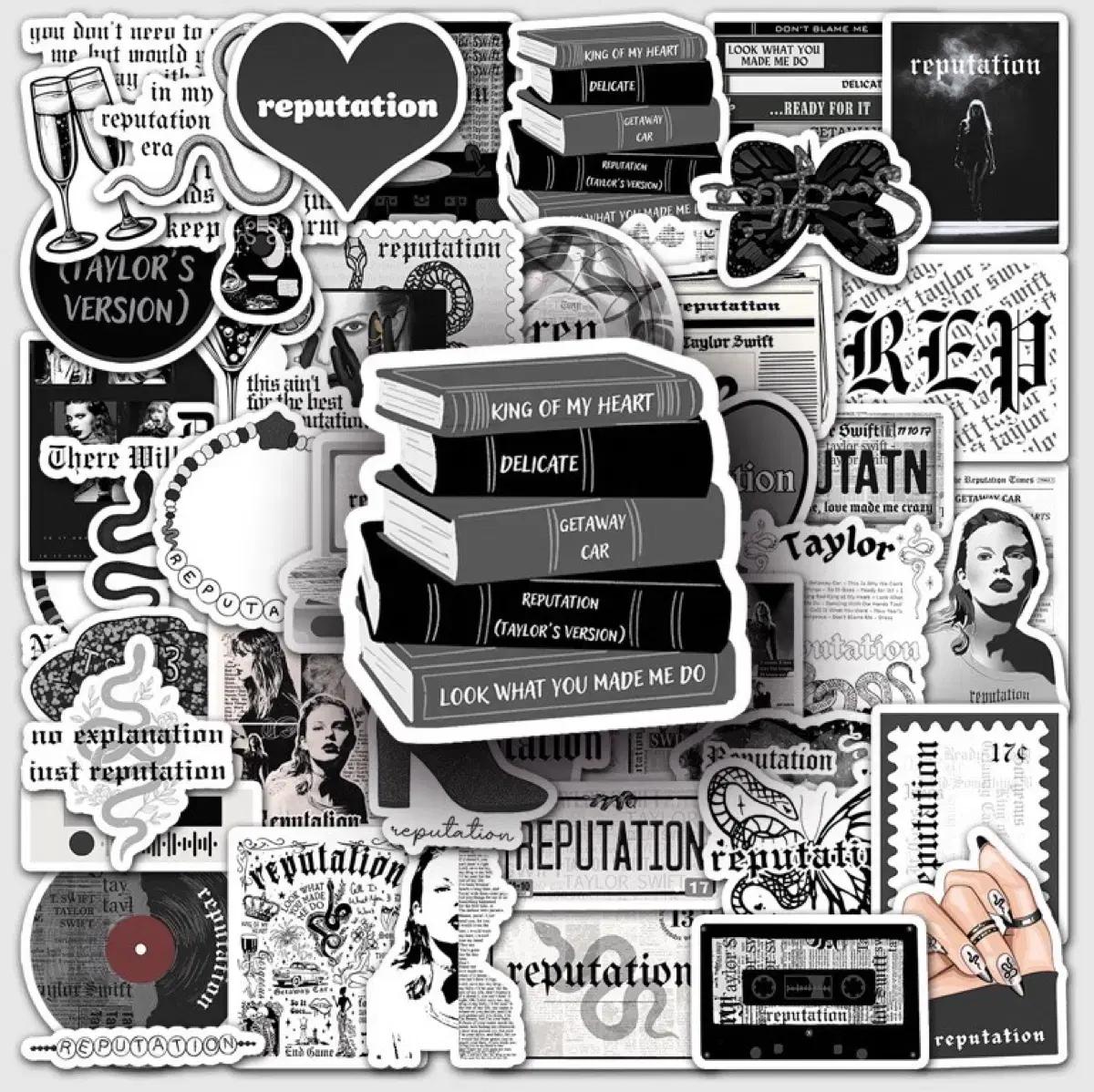 50p 빈티지 데일리 조각스티커 방수 빈티지 감성 캐리어 다꾸 노트북