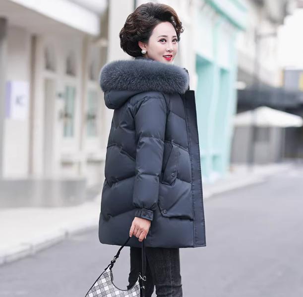 여성 심플 겨울 후드 패딩 자켓 점퍼 겨울 방한코트 XL