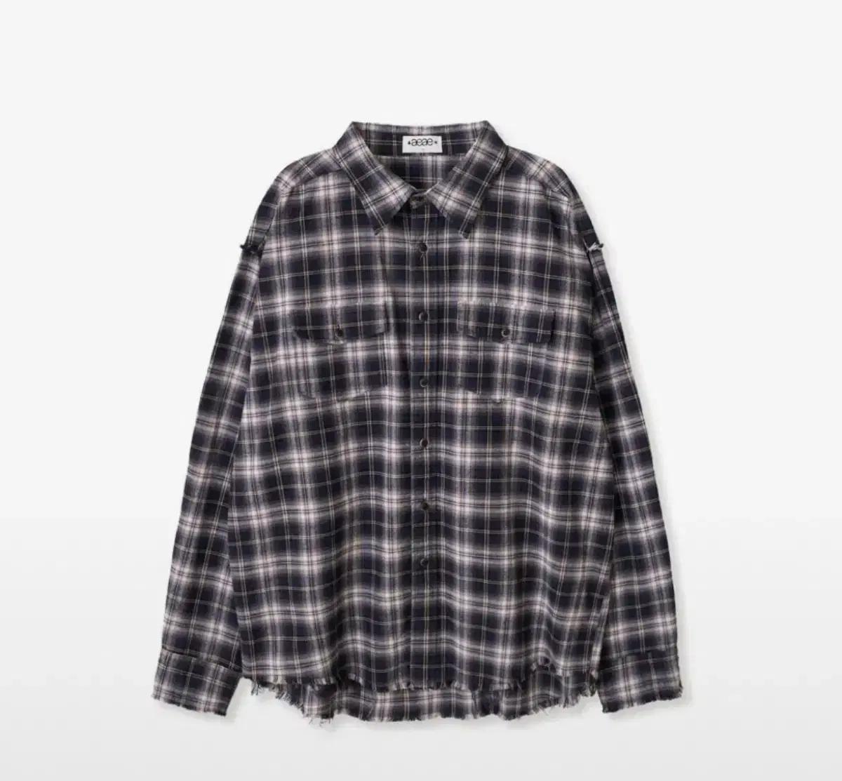 [AEAE] Damaged check shirts (navy)