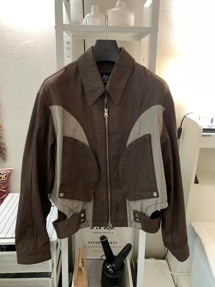 애드오프 자켓 SIDE TAP DENIM JACKET BROWN