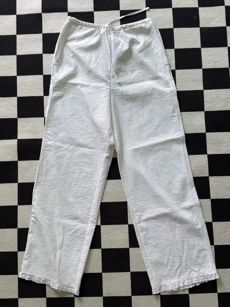 시눈 Lace String Pants (White)