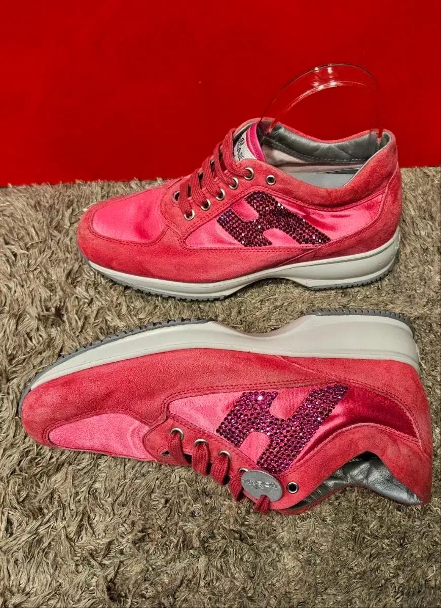 호간(HOGAN) 인터엑티브 핫핑크크리스탈 키높이 스니커즈