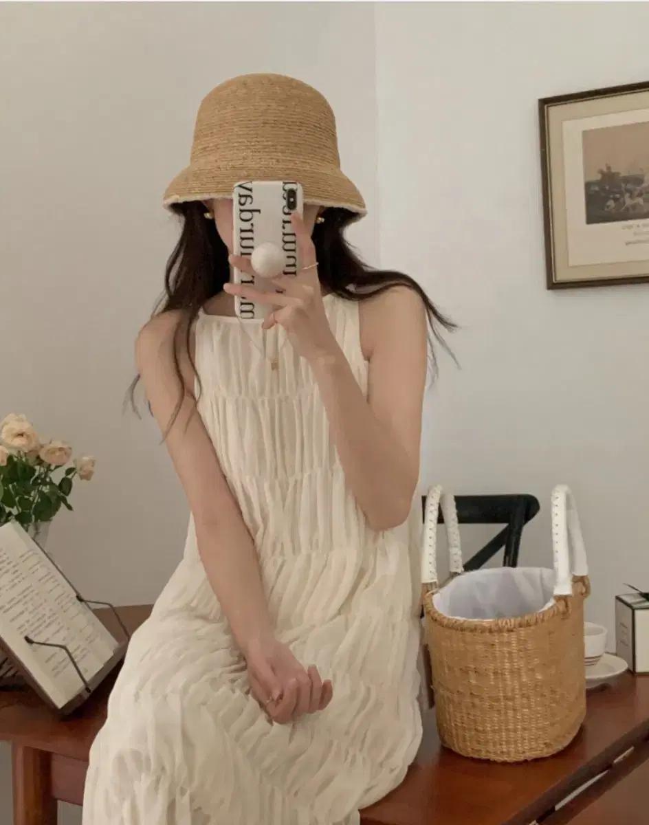 베니토 아이보리 쉬폰 나시 롱 원피스 팜므뮤즈 아뜨랑스 퍼빗 하와 리에뜨