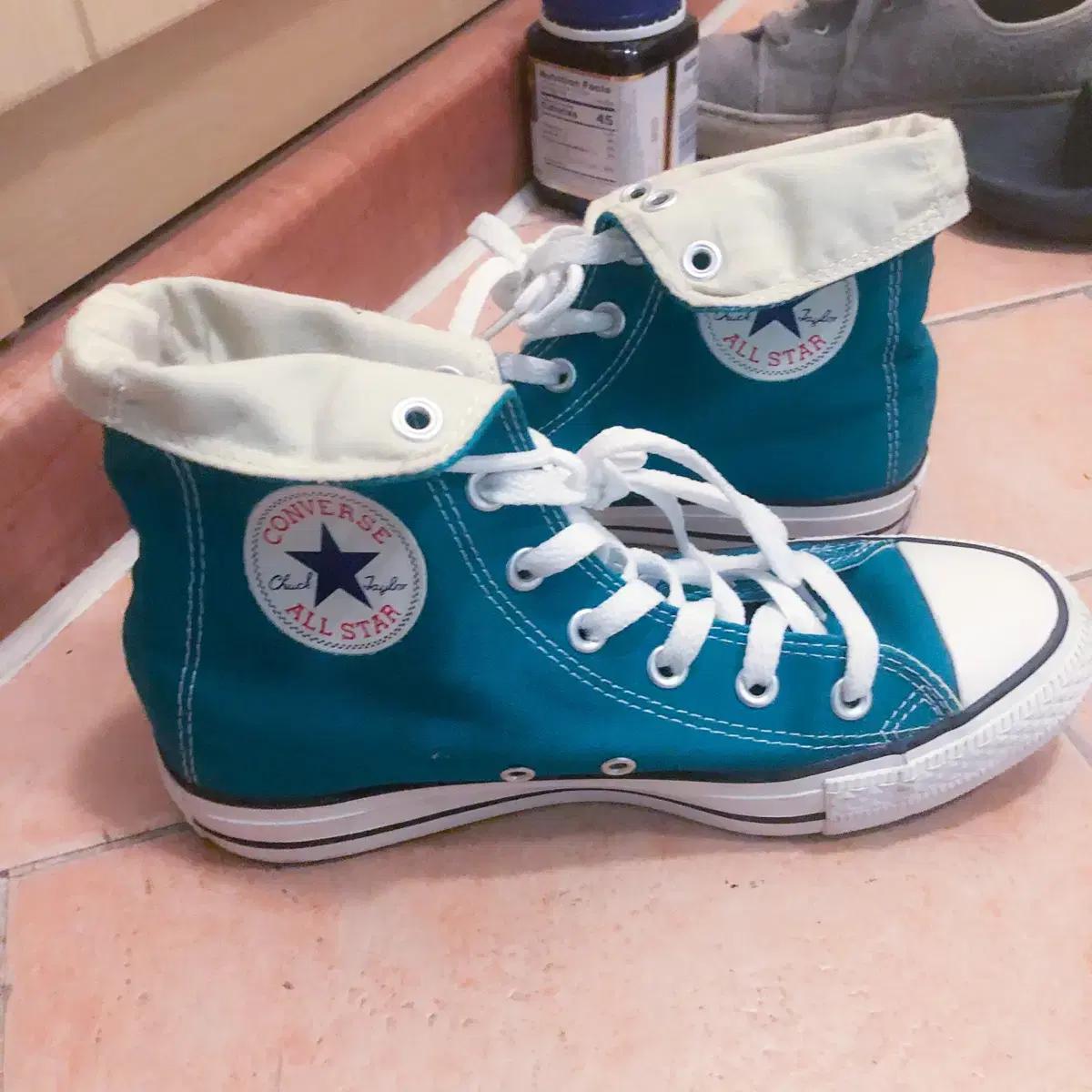 내고가능 컨버스 슈퍼 하이 특전 블루 그린 240 신발