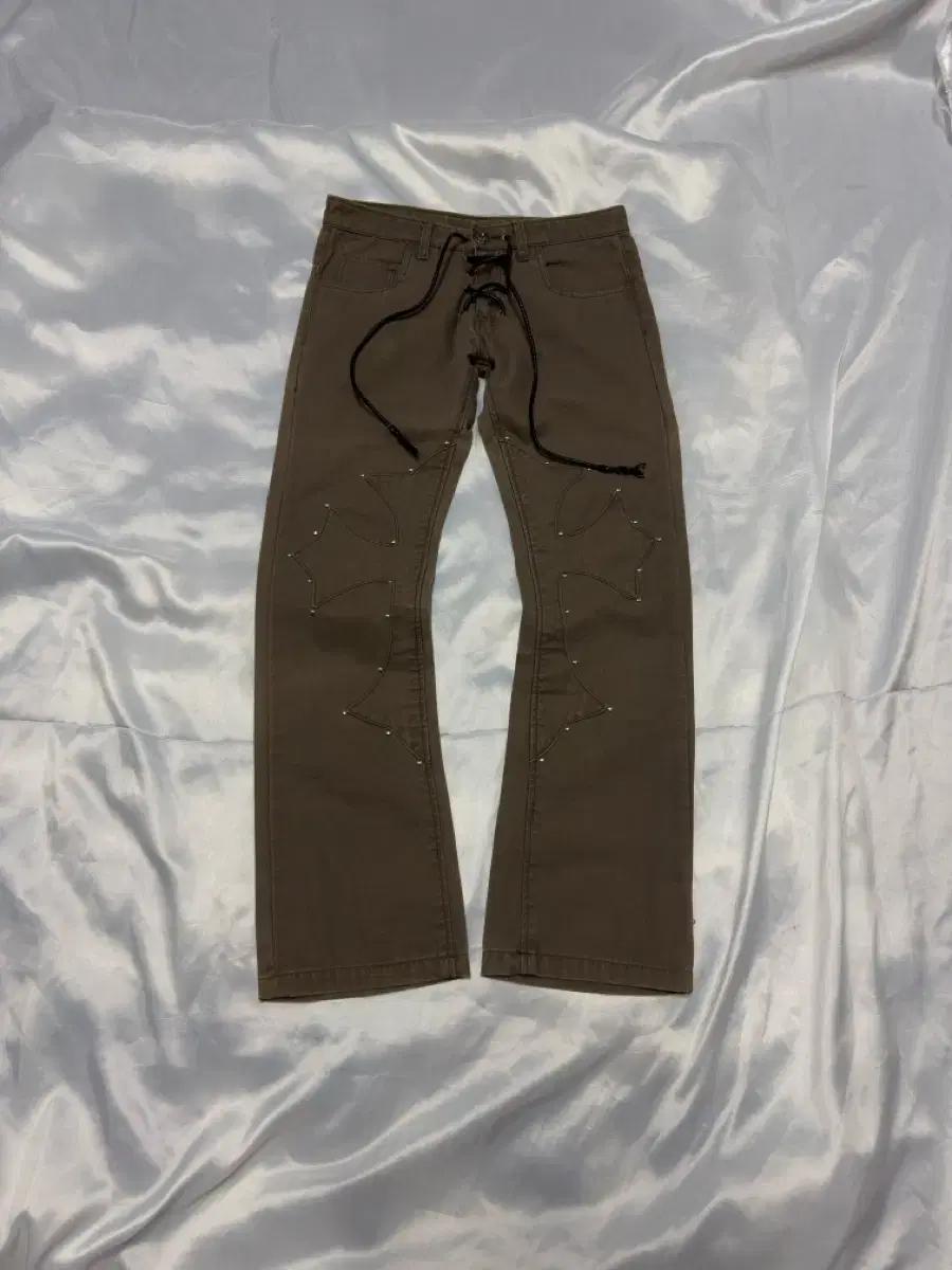 Japanese label lace up stud cross flare