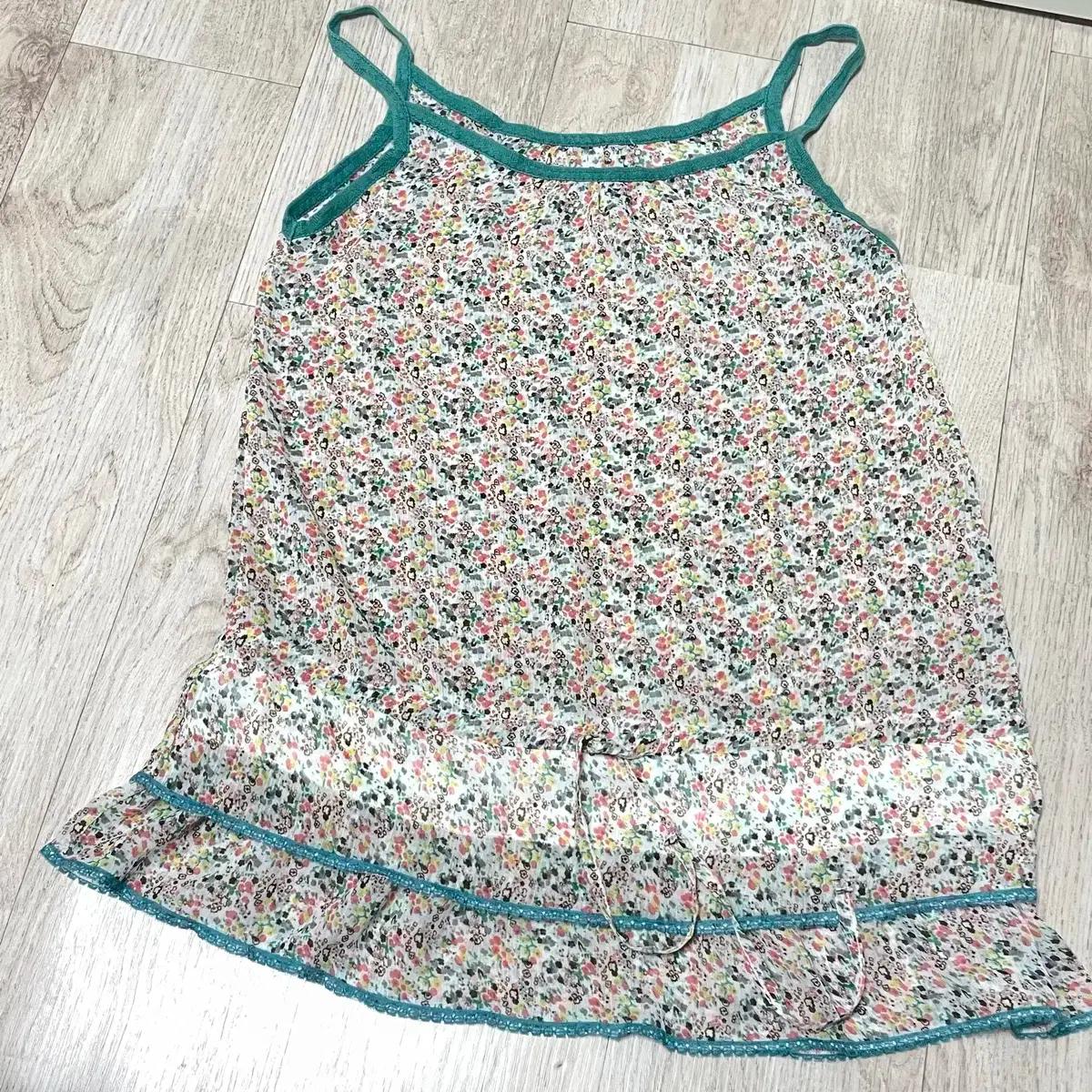 할인!)빈티지 나시민소매원피스 슬리브리스 플로럴 페어리깔 여름 갸루