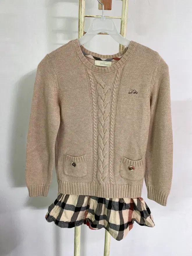 (정품)닥스주니어모니트배색체크프릴긴팔니트원피스(주니어140(11y)