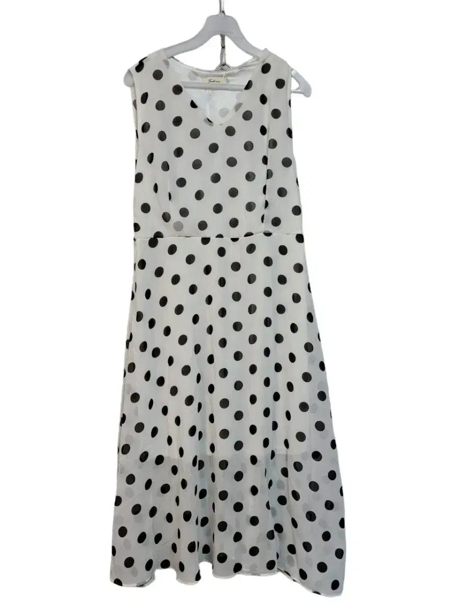 1만원쉬폰 도트 무늬 폴리소재 가벼운 롱 원피스에요 새제품 입니다