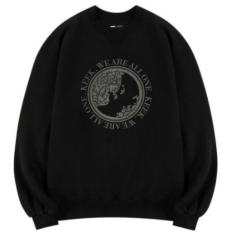 키크(KEEK) 지구 맨투맨 블랙 (XL)