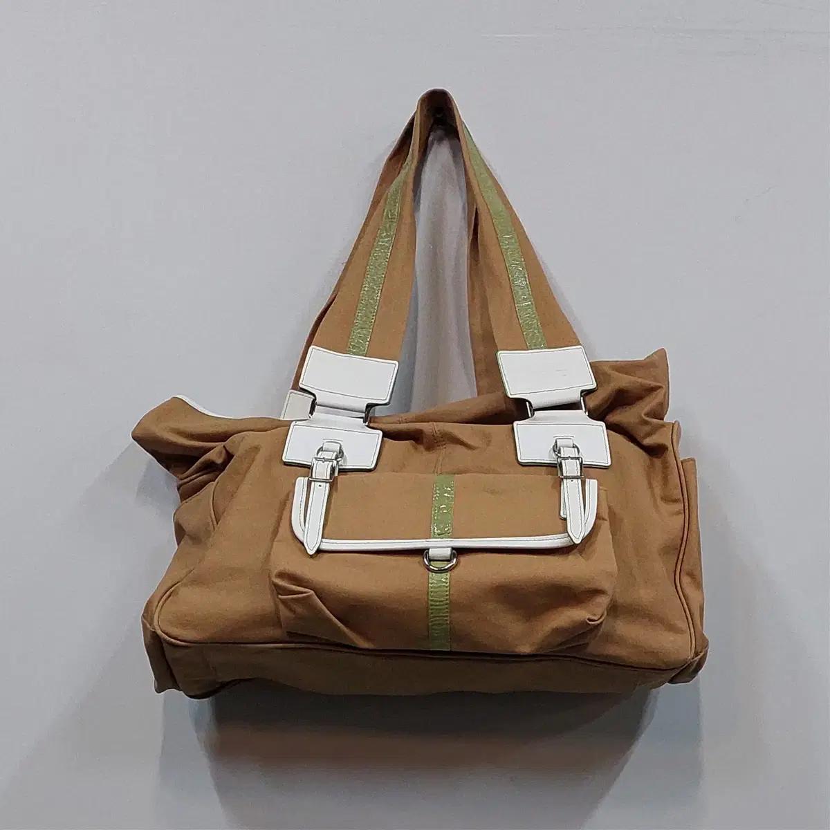 크리스찬오자르 캔버스천 토트백숄더백 여성가방 라지 브라운 35345