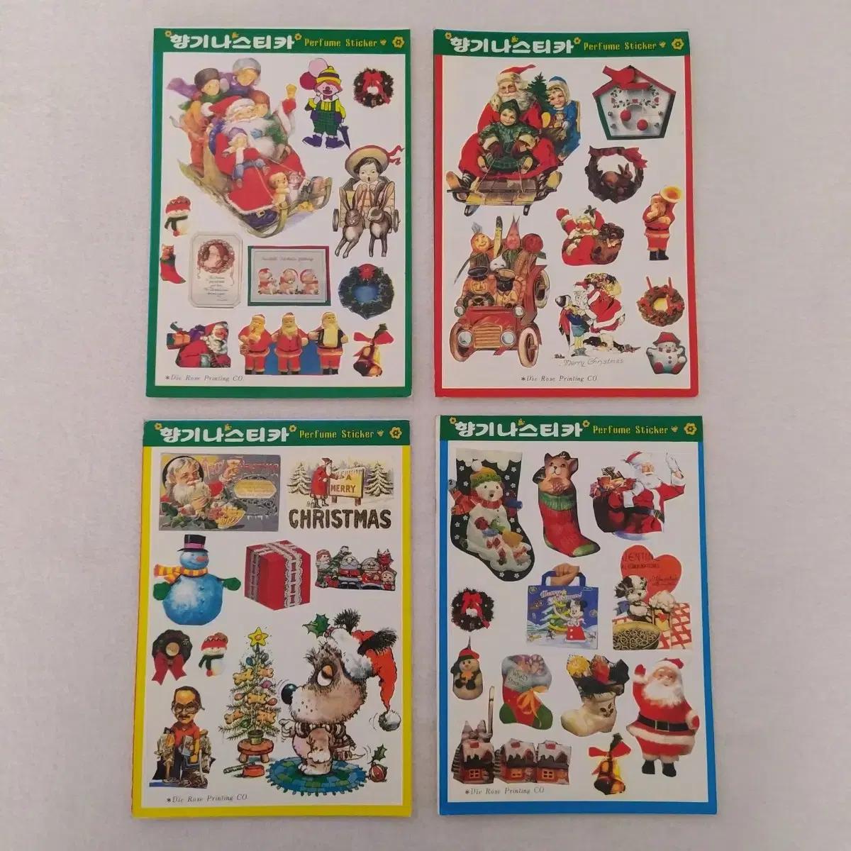 고전 크리스마스 스티커 / 옛날 성탄절 팬시 빈티지 인테리어 소품 문구