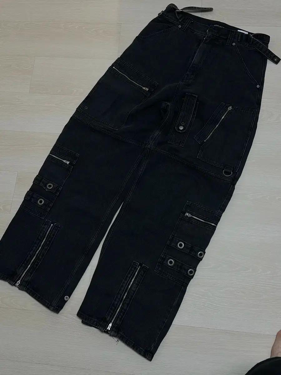 1) Project GR Flight Denim Pants Black