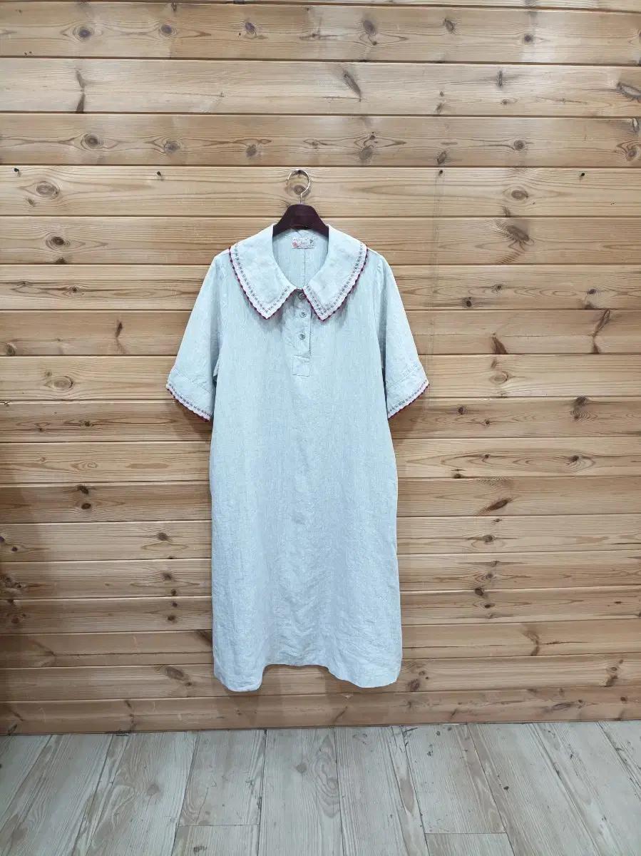 여성의류 여름 나모 린넨 롱 반팔 원피스