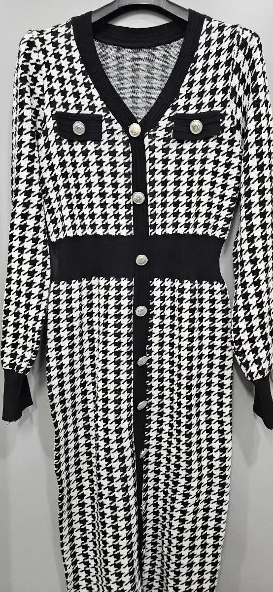 하운드체크 니트 원피스