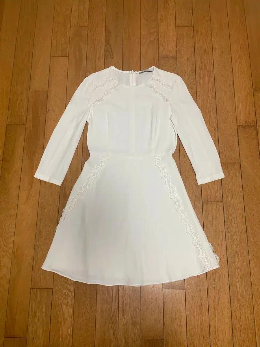 Sandro 산드로 화이트 레이스 쉬폰 드레스 원피스