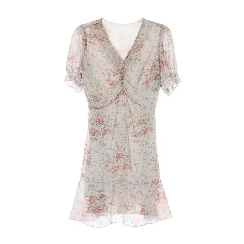 [JPN] 플라워 반팔 원피스 드레스 (여성 44)