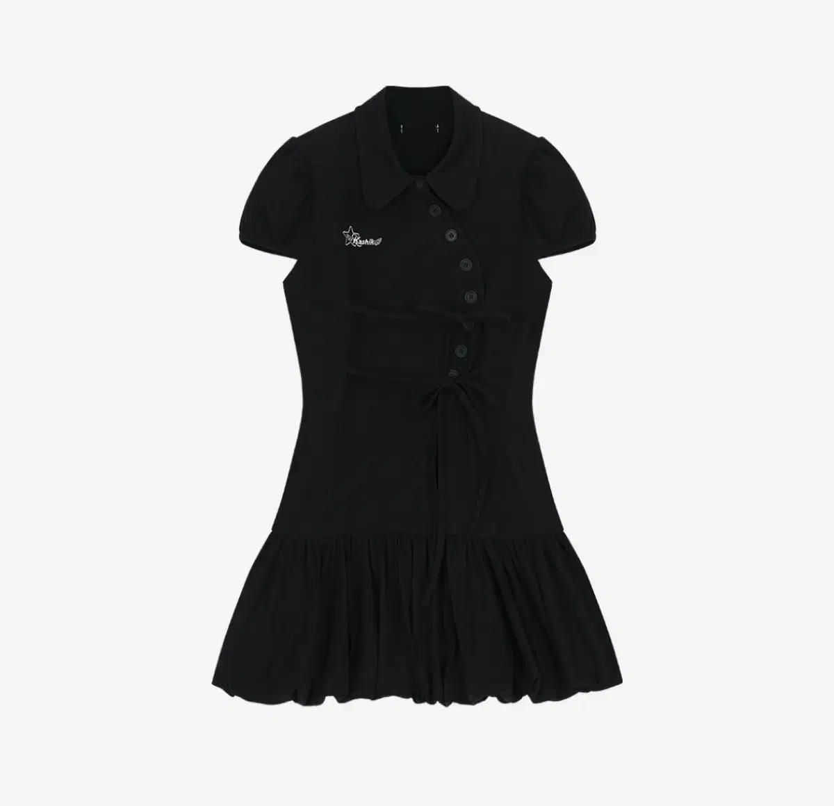 카시코 퍼프 프레피 미니 드레스 원피스 블랙 M