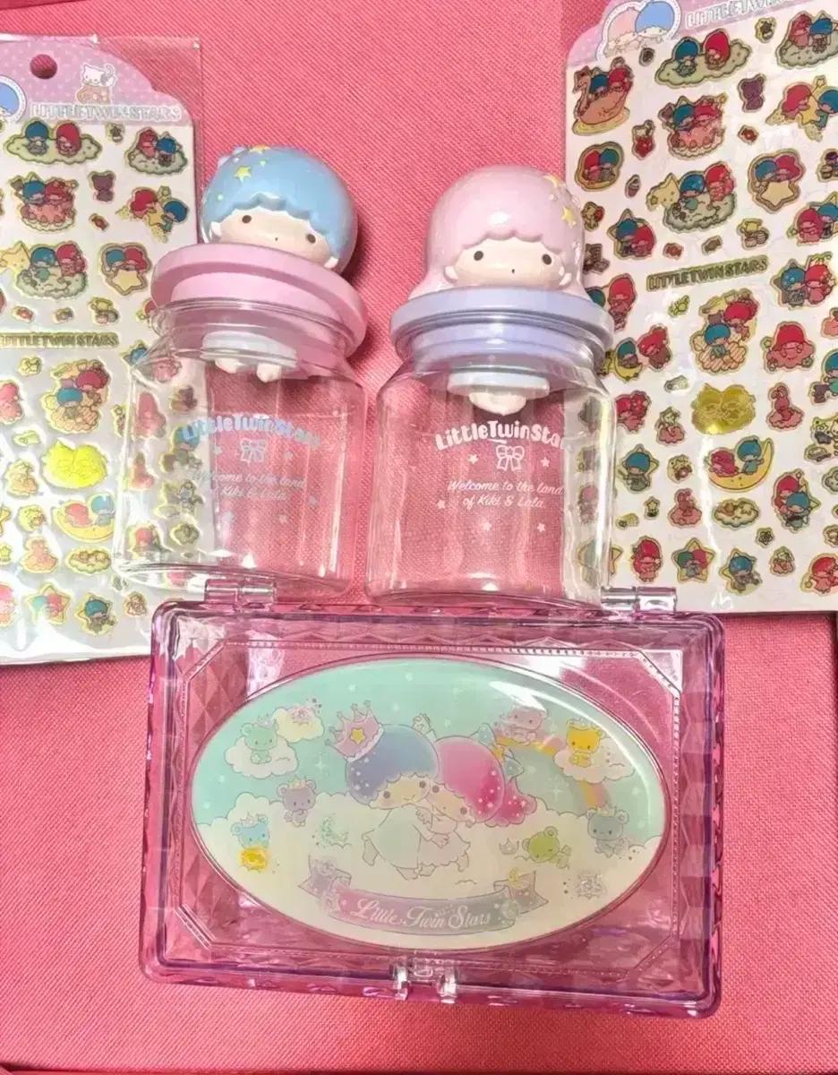 (일괄) 산리오 고전 키키라라 리틀트윈스타 수납함 캔디통 고전 스티커