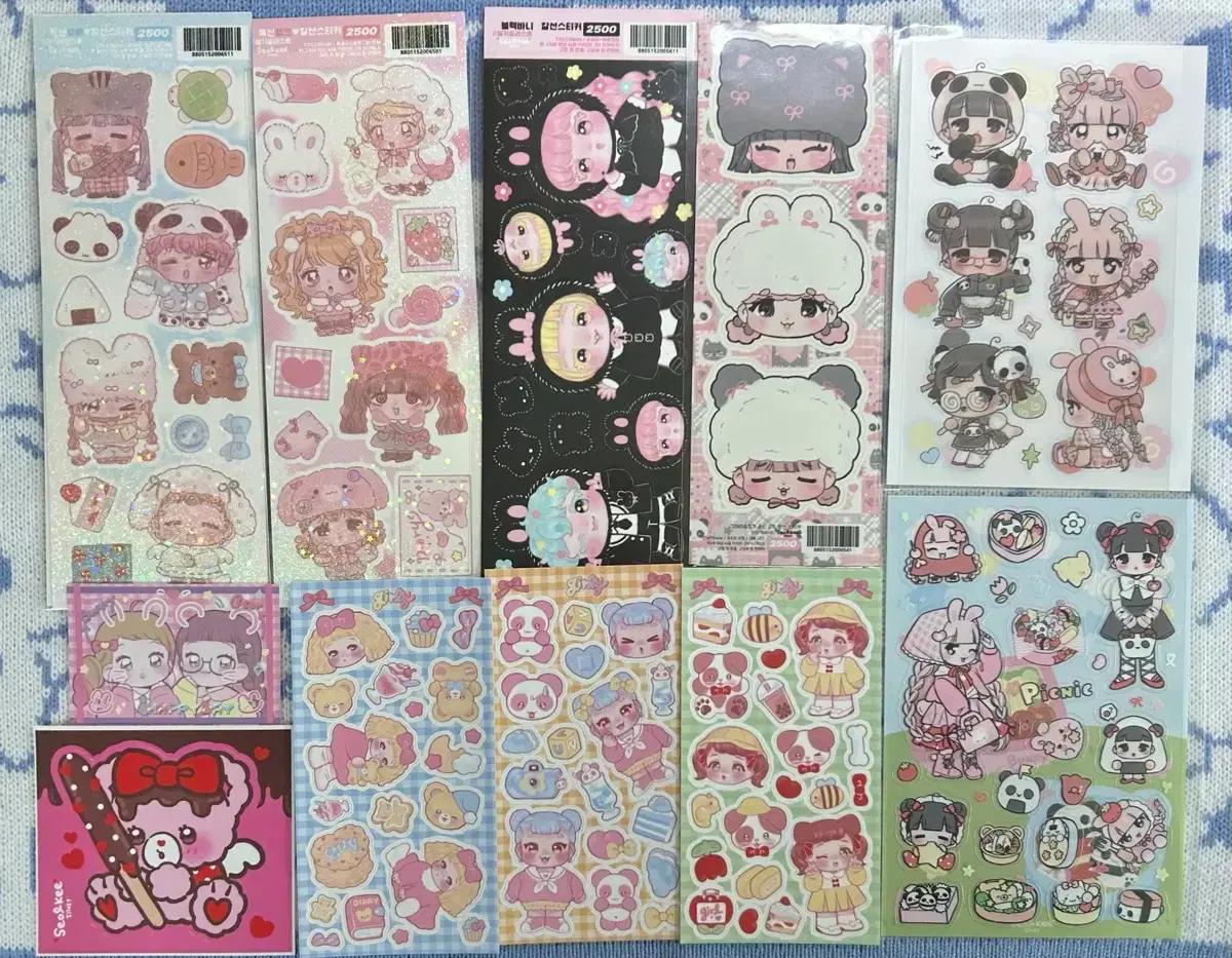 사진 3장) 설기 일러스트 씰스 (씰스티커 인스 도무송 랩핑지 떡메 다꾸