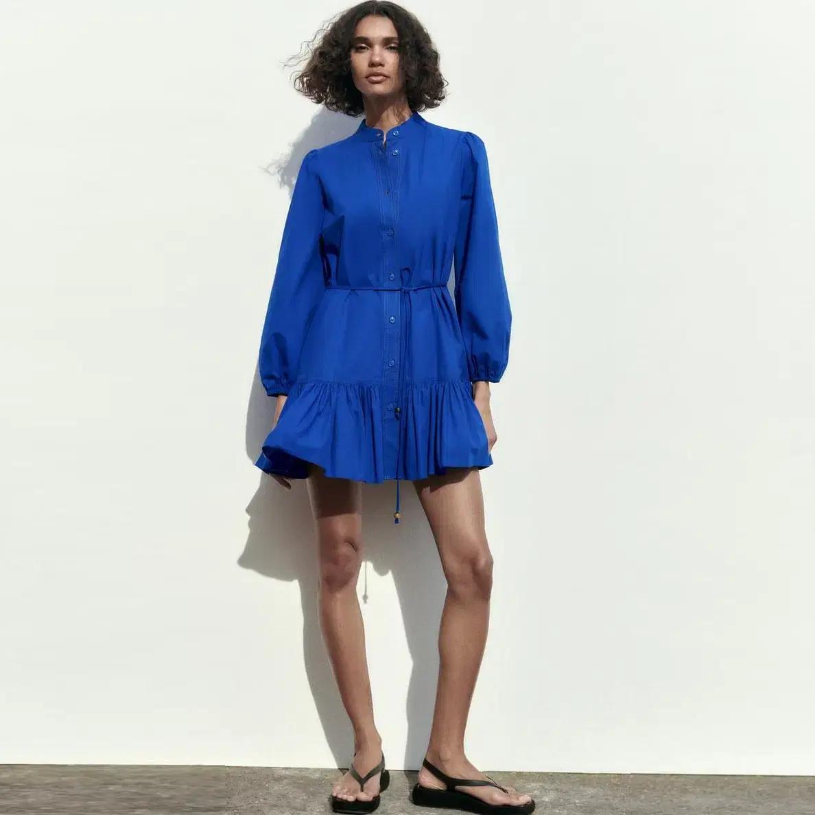 새상품 자라 S 코튼 긴팔 원피스 드레스 W-원-176