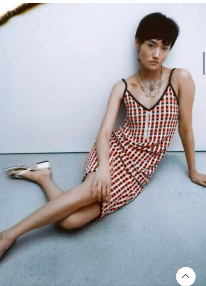 자라 체크 니트 원피스 S