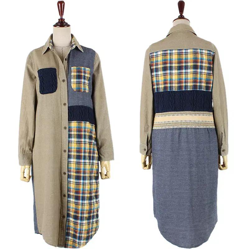 데님 니트 꽈배기 케이블 자카드 플란넬 체크 패치워크 언발 셔츠 청원피스