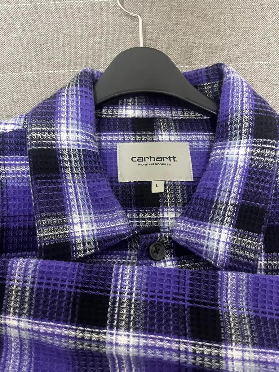 칼하트 WIP 체크셔츠 (셔켓) 보라색 L사이즈