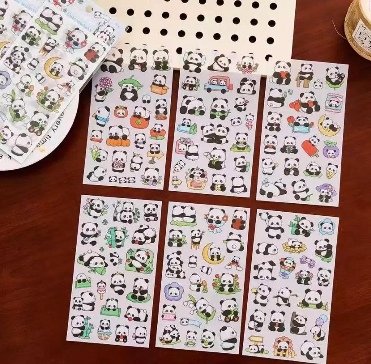 팬더스티커 다이어리/폰 꾸미기 아기팬더 6종세트 선물용