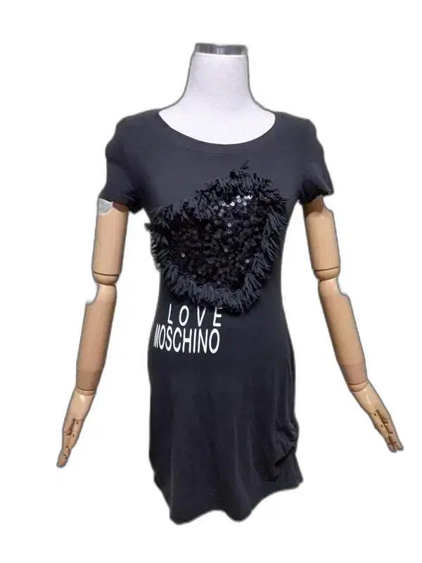 모스키노 정품 하의실종룩 하트로고 스팽글 여름 여성 미니원피스44