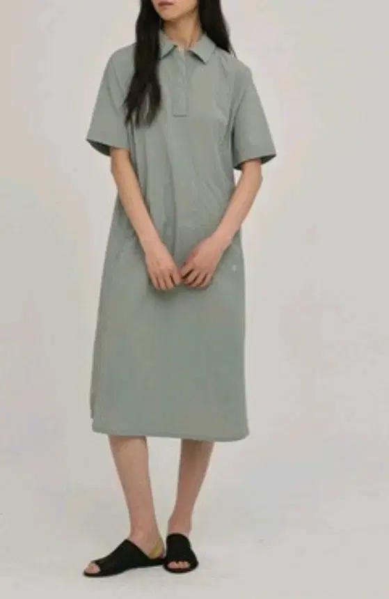 레노마 고급 반팔 셔츠 카라 원피스 드레스 하객룩 정장 나들이