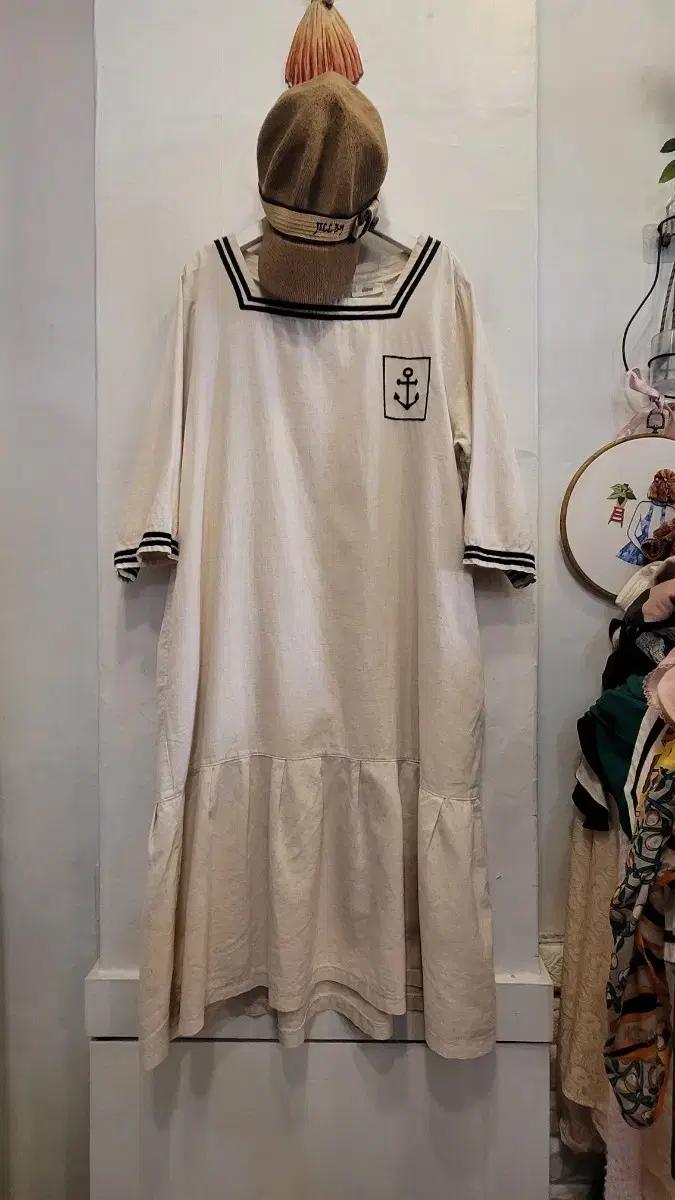 마린룩 린넨 큐트 원피스