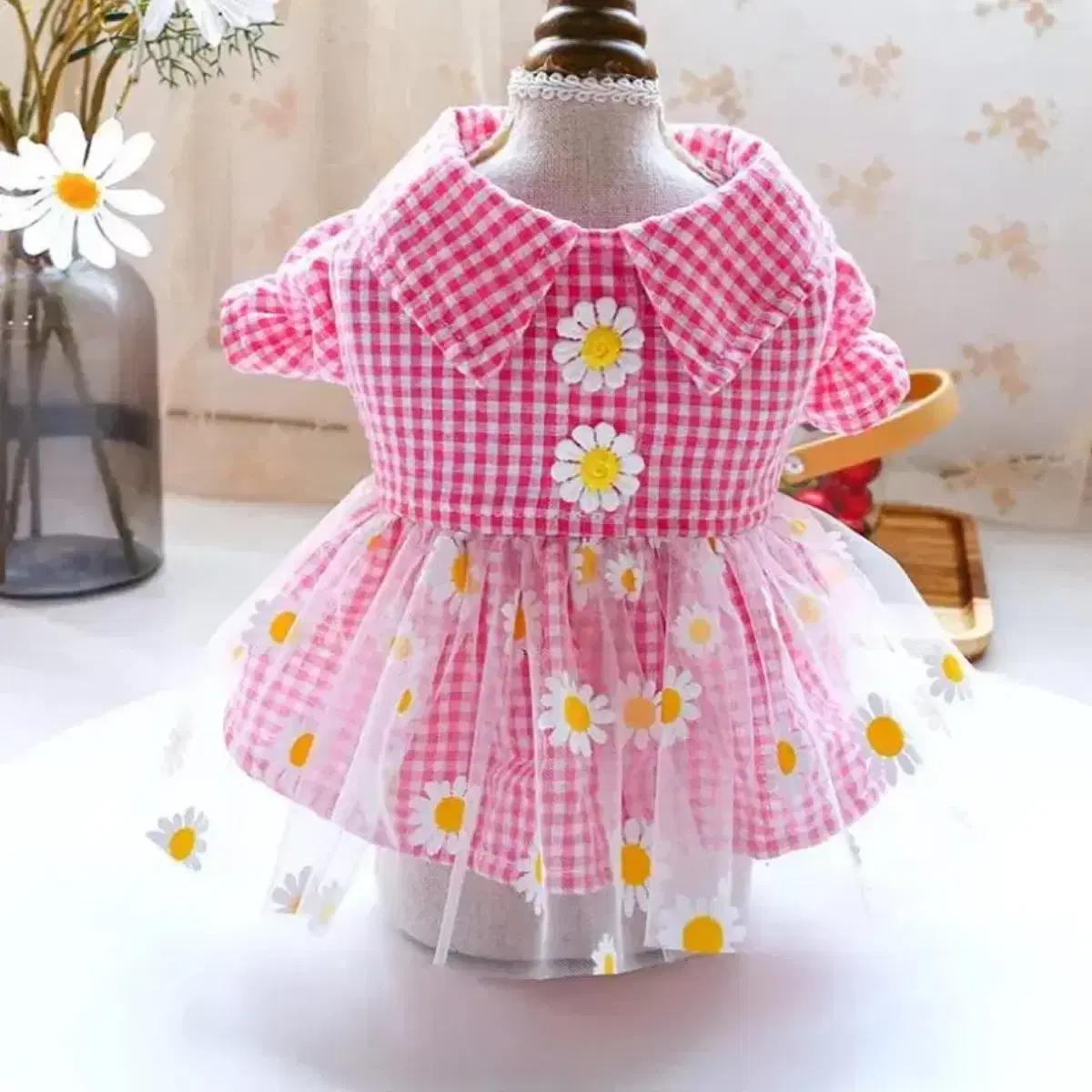 새상품 [러블리 쉬폰 꽃무늬 원피스 강아지옷] 사랑스러운 | 치마