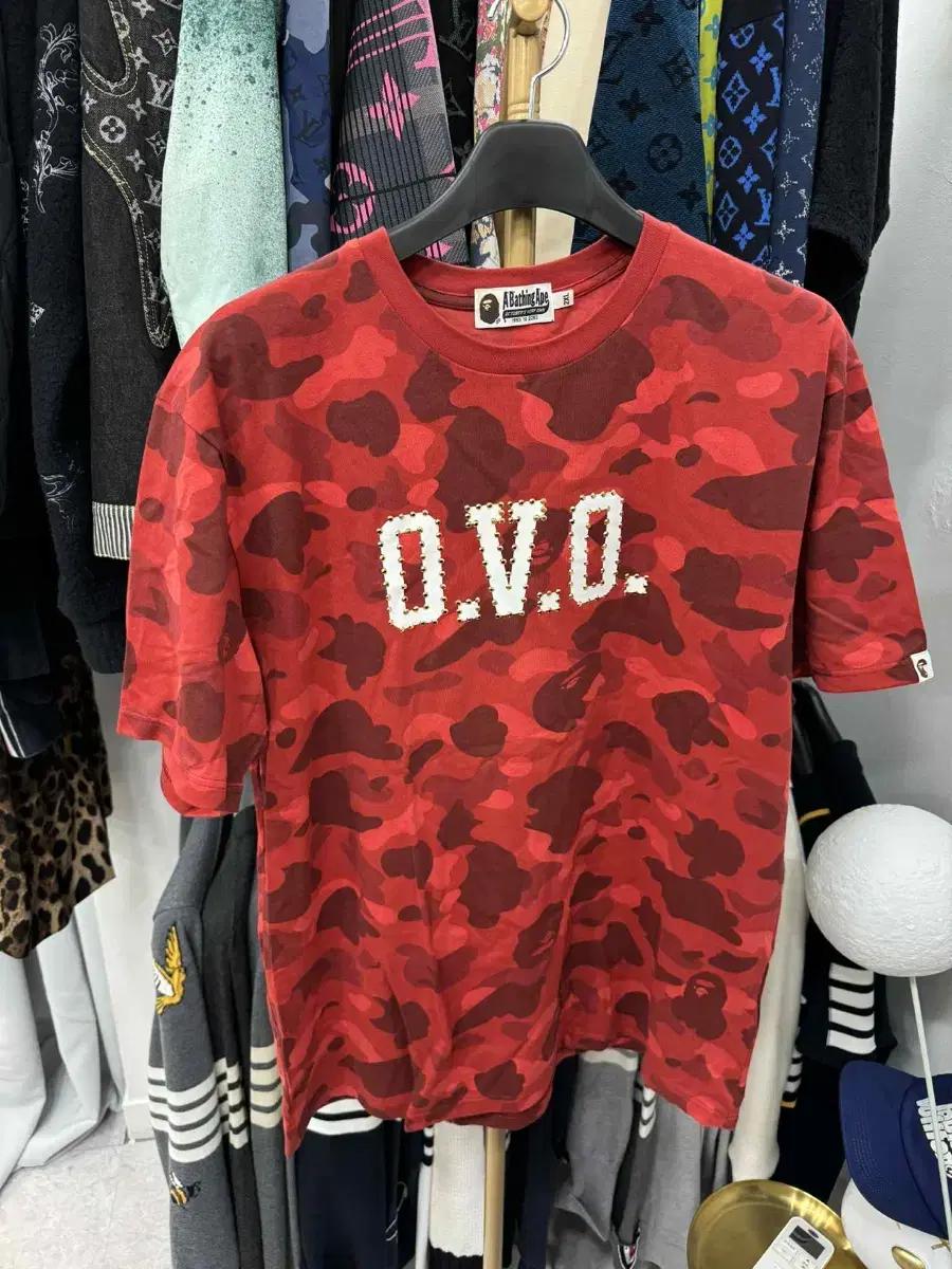 백화점판 베이프 OVO 콜라보 카모 반팔티 2XL