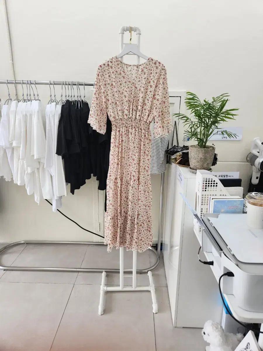 꽃무늬 쉬폰 롱원피스