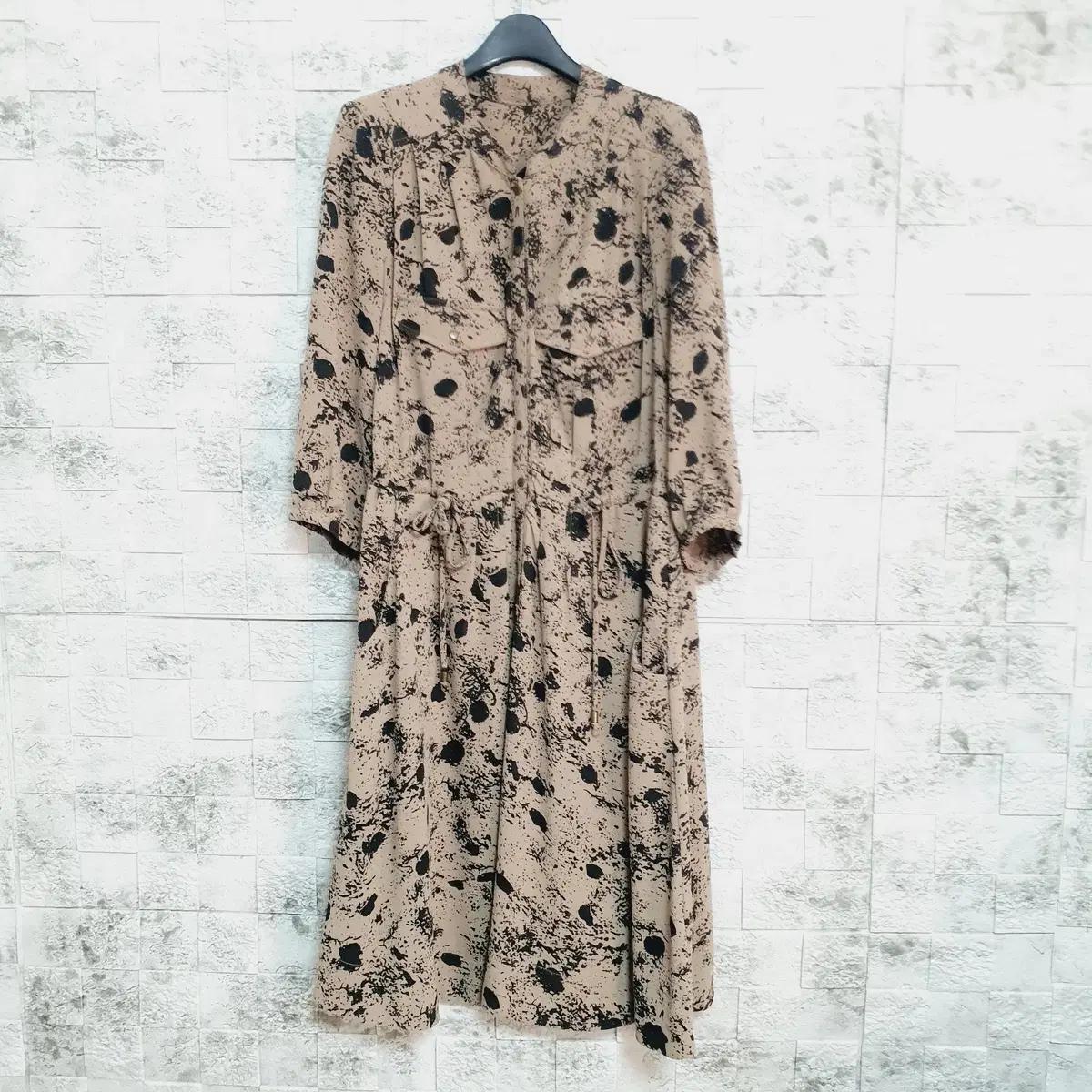 허리스트링 쉬폰 프린트 원피스