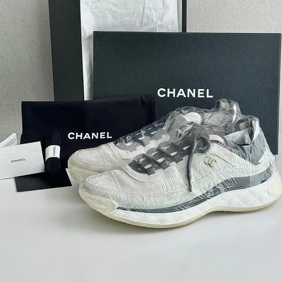 {43size}샤넬 믹스드파이버 스웨이드 스니커즈 G45331