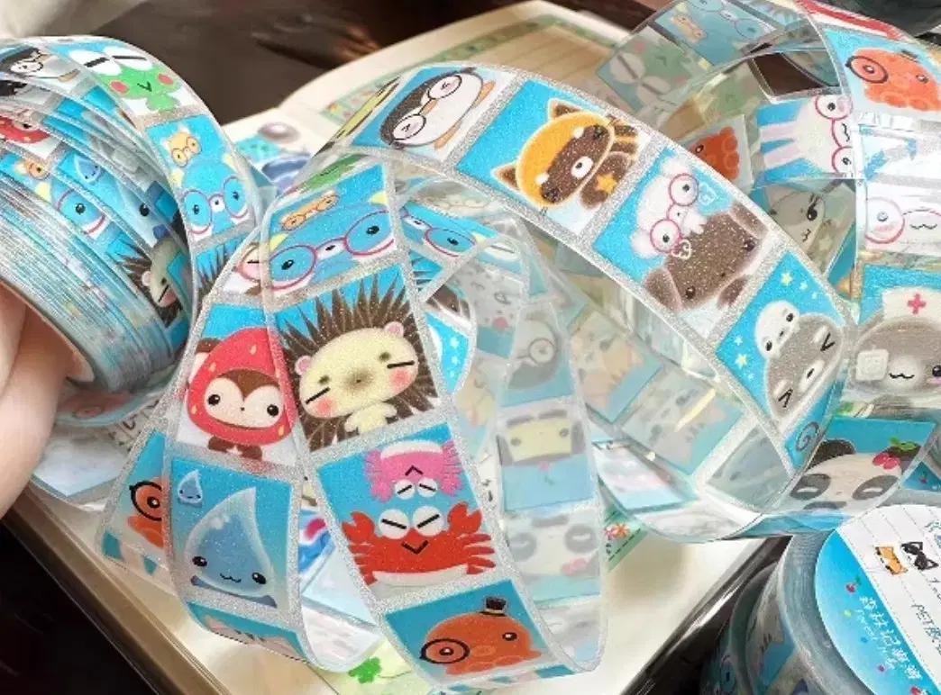 포용 다이어리 다꾸 문구 반투명 반짝이 마스킹 롤 테이프 스티커 마테