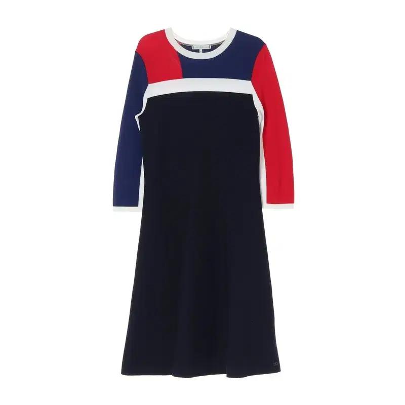 (XS) 타미힐피거 배색 니트 원피스