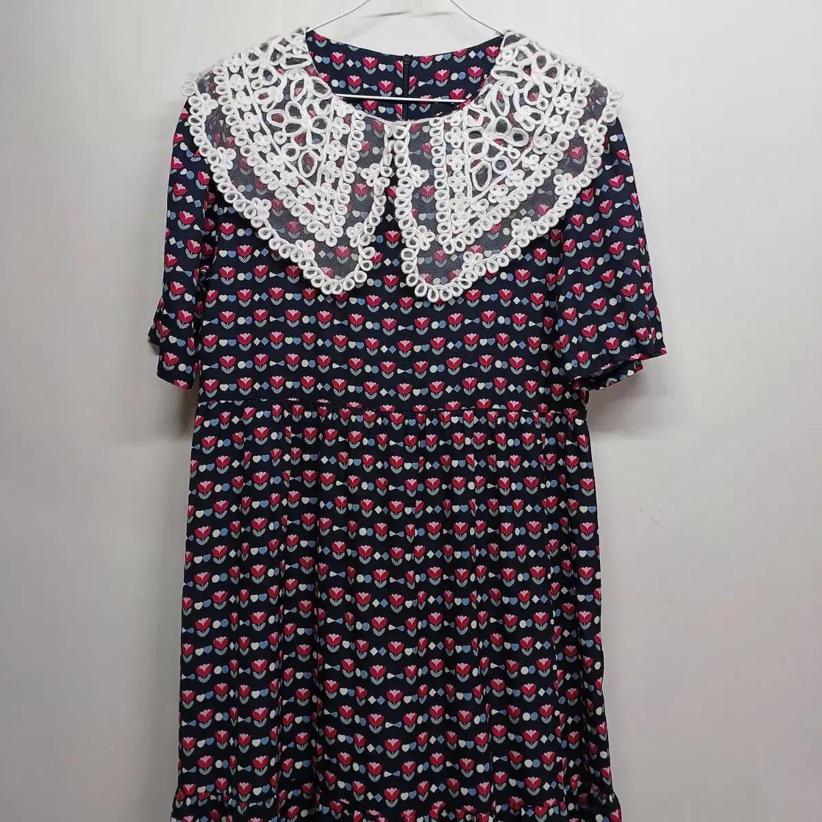 레이스 칼라 원피스90사이즈 여름 61016