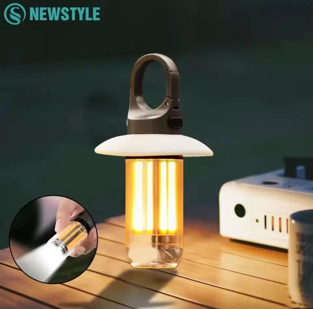 2PCS / LED 충전식 손전등 캠핑 랜턴 5 모드  휴대용 텐트 램프