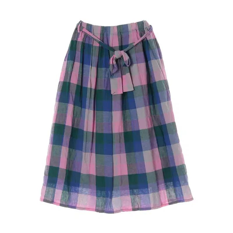 [JPN] 코튼 리넨 체크 스커트 (여성 26in)