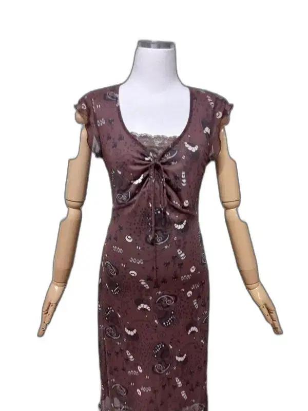 프랑스브랜드 쿠카이KOOKAI 여름하객룩 글램 셔링 여성 반팔롱원피스90