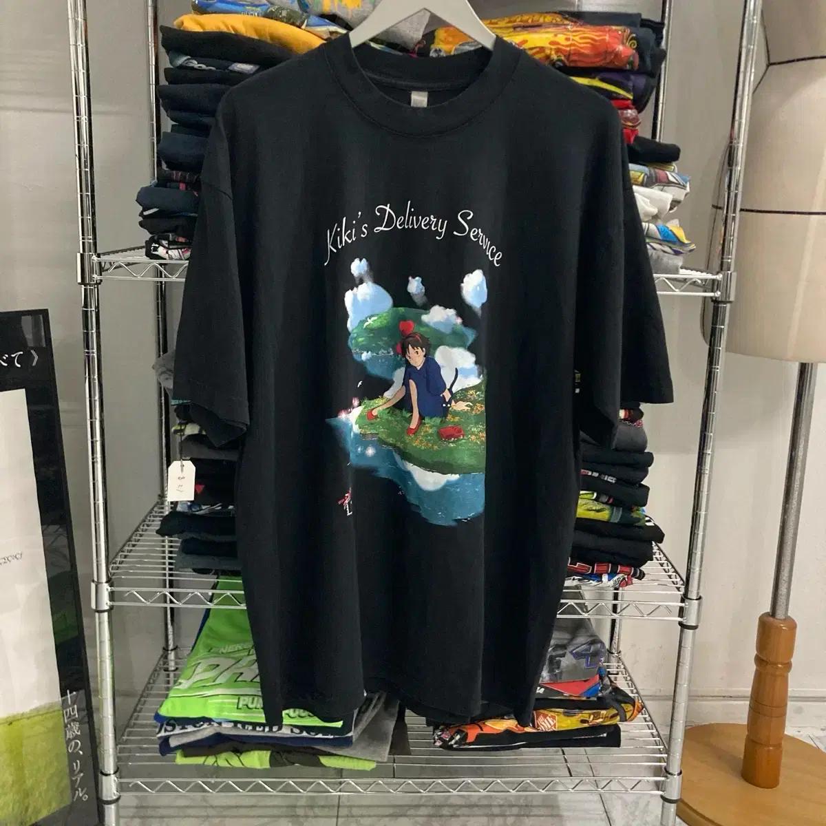 지브리 키키 부틀렉 애니메이션 티셔츠